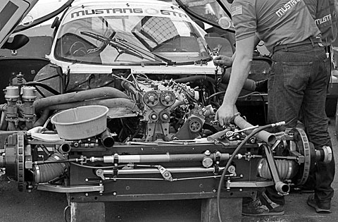 The engine bay.