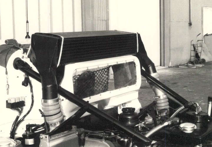 The RS200 intercooler in situ.
